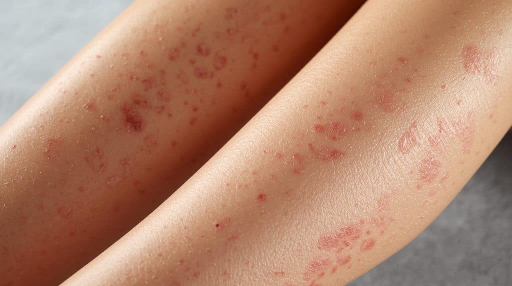 כתמים אדומים על העור ברגליים