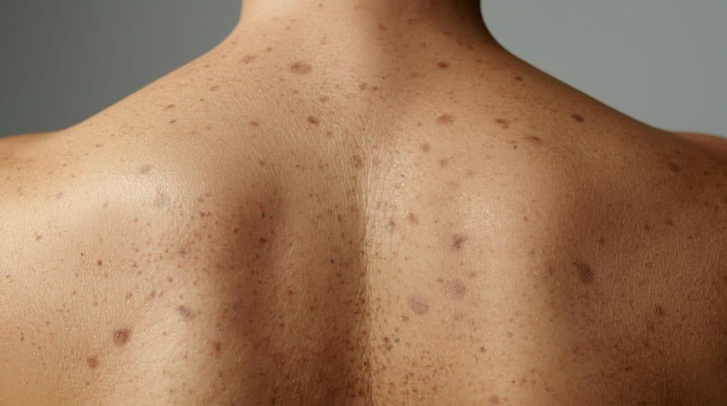 כתמים חומים על העור בגב